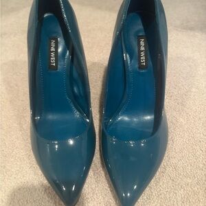 Nine West Teal Patent Heels